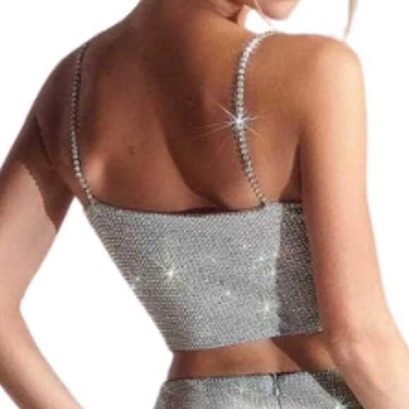 NWT Portia and Scarlett PS329B Two-Piece Homecoming Dress Silver Size 6 - Picture 5 of 12